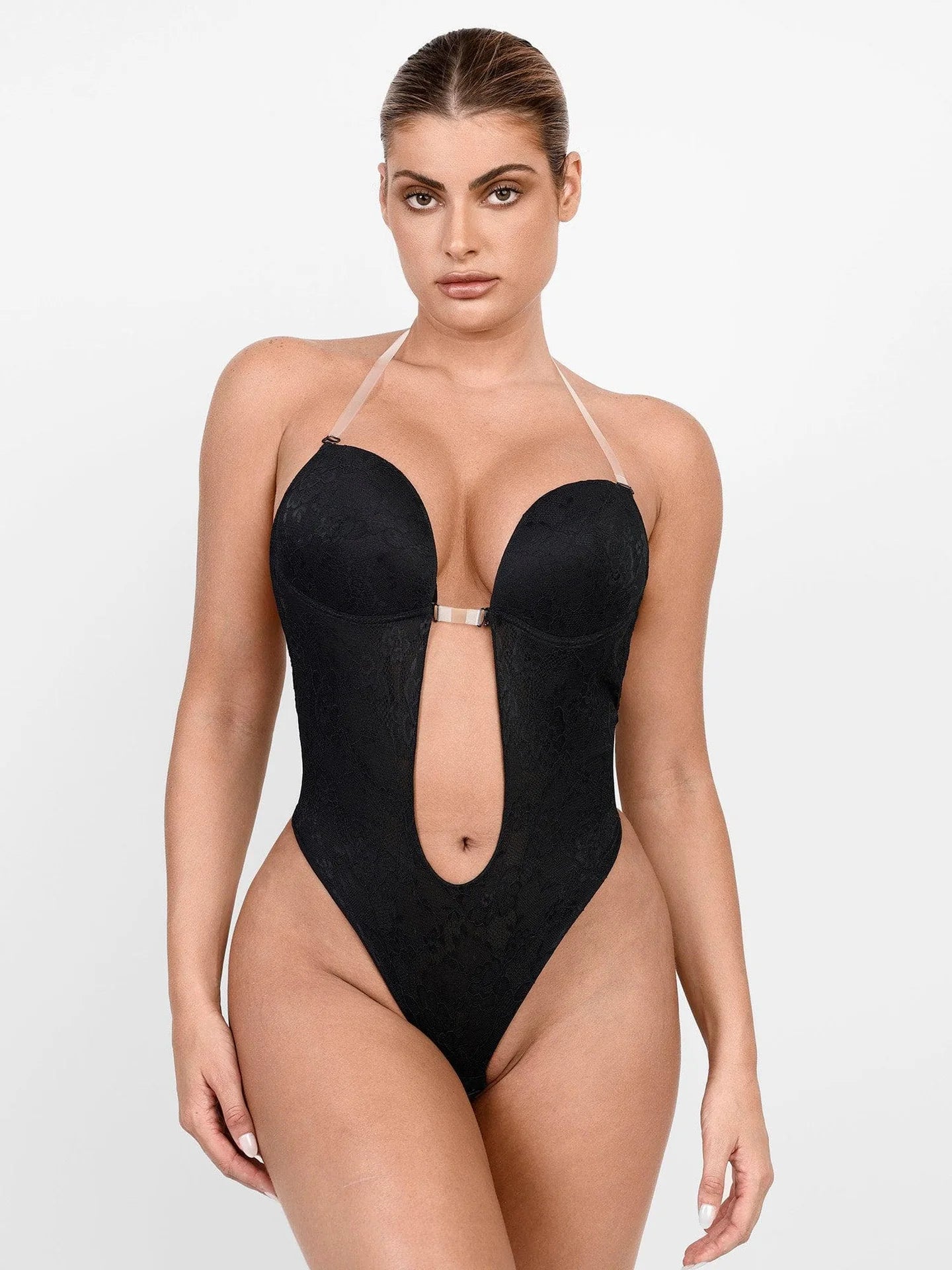 Bodysuit FitGlam® string en dentelle avec dos plongeant en U
